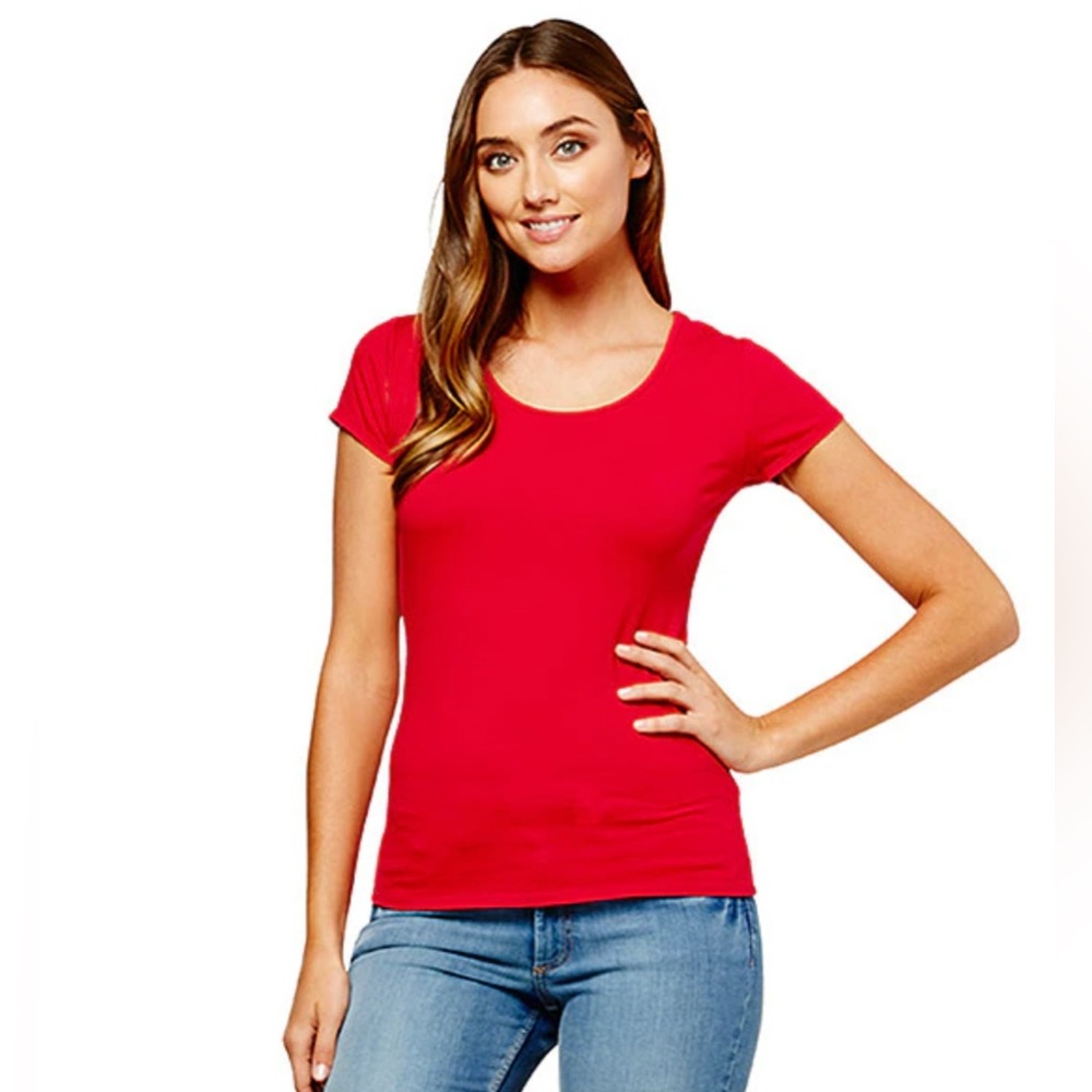 Cloud Nine Bright Red Fitted Short Sleeve Tee Size S